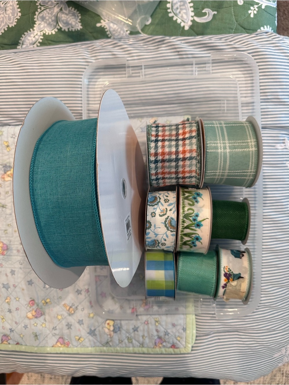 Decorative Teal and Green Assorted Craft Ribbon Bundle